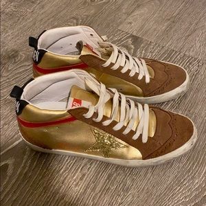 COPY - Golden Goose mid/star Gold Glitter Star Wo…